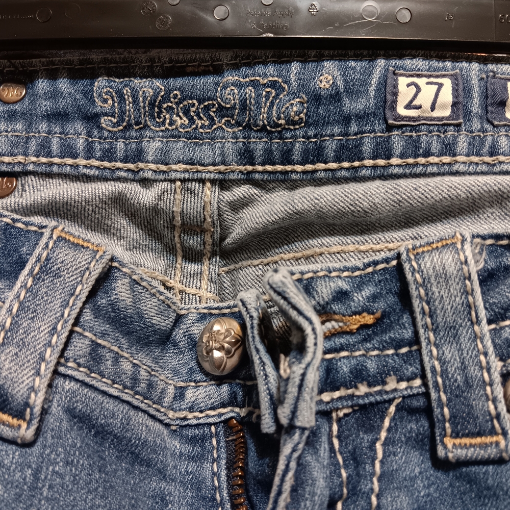Miss Me Embroidered Blue Jeans
